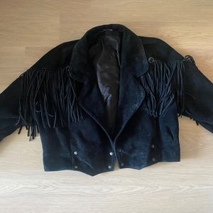 Vintage suede fringe jacket